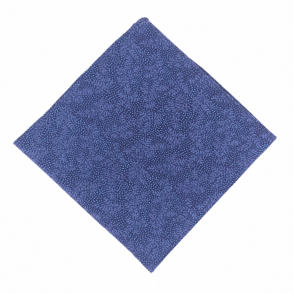 Cobalt Blue Foliage Print Pocket Square
